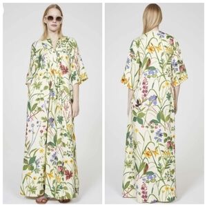 New Rodebjer Bari Jobs Print Butter Milk Maxi / Tunic Resortwear Dress NWT XS